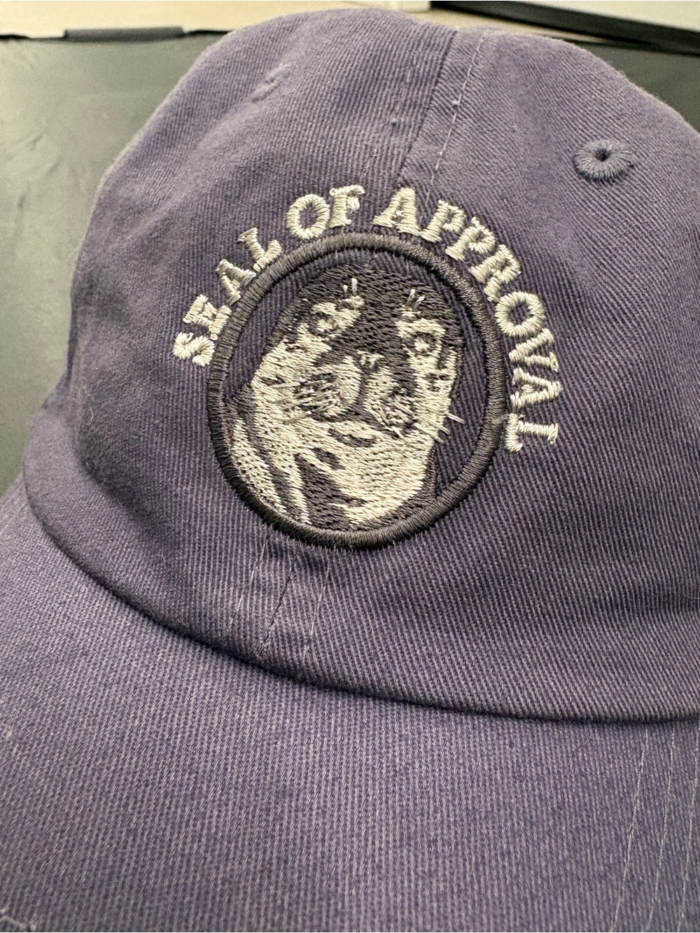 Purple 'Seal of Approval' Embroidered Baseball Cap